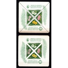 1958 - Ungarn - AFA 1524 og 1524U - Frimærke - Fed. int. Philatelique (FIP) kongres i Brussel - Miniark komplet - Postfrisk.